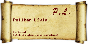 Pelikán Lívia névjegykártya